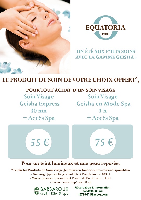 SPA: produit offert pour l'achat d'un soin visage