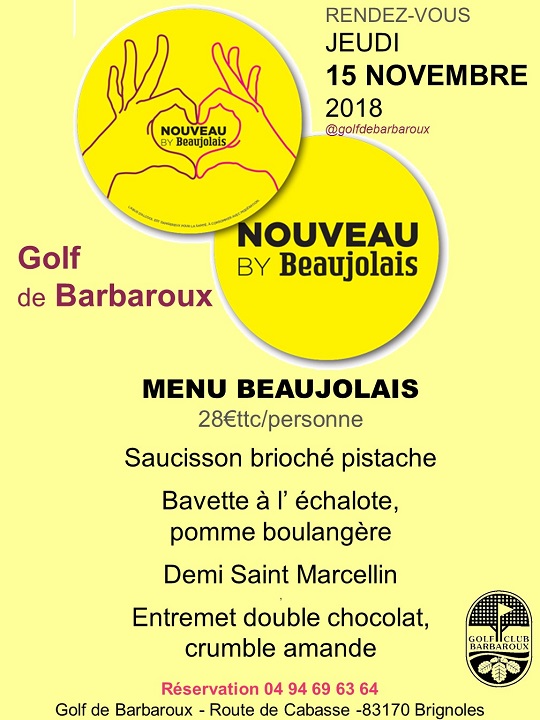 Menu Beaujolais 2018